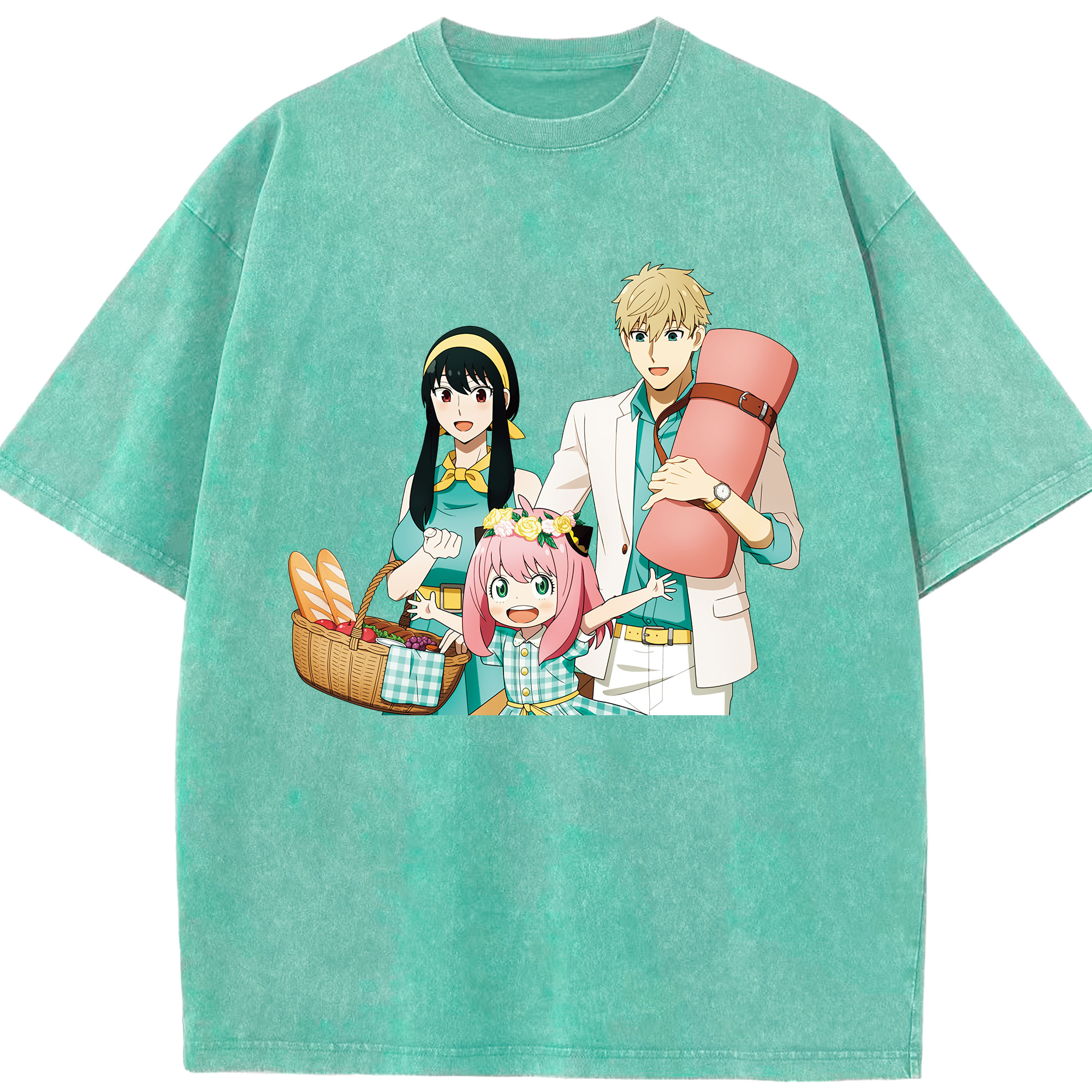 （画像用） SPY×FAMILY间谍家家酒 綿100% ヴィンテージ風 半袖Tシャツ（フロントプリント）